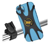 Jumkeet Supporto per telefono da bicicletta, con rotazione a 360°, universale, in silicone, per manubrio da moto, adatto per telefono 13, 12, 11, Pro Max/XR/XS/8/7/6 Plus, Samsung (4 "-6,5")