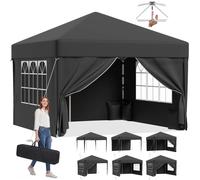 JUMMICO Gazebo 3x3 Pieghevole｜Assemblaggio in 5 Minuti｜Altezza Regolabile & 10cm