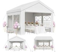 JUMMICO Gazebo Esterno Resistente UV 50+, Tendone per Feste 3x4, Gazebo da Giardino Impermeabilizzazione, Tendone da Esterno per Matrimoni, Feste, Raduni, Riunioni in Giardino, Bianco