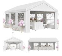 JUMMICO Gazebo Esterno Resistente UV 50+, Tendone per Feste 4x6, Gazebo da Giardino Impermeabilizzazione, Tendone da Esterno per Matrimoni, Feste, Raduni, Riunioni in Giardino, Bianco
