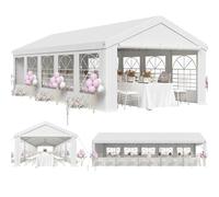 JUMMICO Gazebo Esterno Resistente UV 50+, Tendone per Feste 5x10, Gazebo da Giardino Impermeabilizzazione, Tendone da Esterno per Matrimoni, Feste, Raduni, Riunioni in Giardino, Bianco