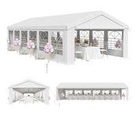 JUMMICO Gazebo Esterno Resistente UV 50+, Tendone per Feste 6x12, Gazebo da Giardino Impermeabilizzazione, Tendone da Esterno per Matrimoni, Feste, Raduni, Riunioni in Giardino, Bianco