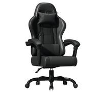 JUMMICO JETSTREAM Poltrona Gaming Ergonomica Con Poggiapiedi, Poggiatesta, Massaggio E Sollevamento Pneumatico, 150 Kg,Nero