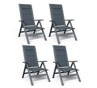 JUMMICO Lettino da giardino esterno con 7 impostazioni di altezza, design pieghevole, cuscino imbottito 1,5 cm, con poggiatesta e supporto lombare, carico massimo 160 kg, per giardino, cortile