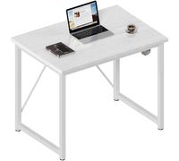 JUMMICO Scrivania 80 x 60 cm Scrivania per Computer, per Ufficio,Postazione Lavoro, Tavolo da Lavoro Piano di Lavoro, Adatta per l'ufficio o il Soggiorno, Bianco