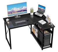 JUMMICO Scrivania Angolare a L 100 x 80 cm per Computer con Ripiani e Divisori, Compatta per Studio, Lavoro e Gaming, Ideale per Camera da Letto e Ufficio, Nero