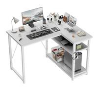JUMMICO Scrivania Angolare a L 100x80 cm Design Moderno Bianco