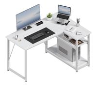 JUMMICO Scrivania Angolare a L 100x80 cm per Computer con Ripiani e Divisori - C