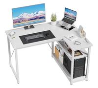 JUMMICO Scrivania Angolare a L 100x80 cm per Computer con Ripiani e Divisori - Compatta per Studio, Lavoro e Gaming, Ideale per Camera da Letto e Ufficio - Design Moderno e Salvaspazio