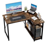 JUMMICO Scrivania Angolare a L 100x80 cm per Computer con Ripiani e Divisori - Compatta per Studio, Lavoro e Gaming, Ideale per Camera da Letto e Ufficio Design Moderno e Salvaspazio, Marrone Rustico