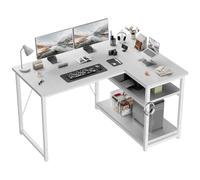 JUMMICO Scrivania Angolare a L 120x80 cm Design Moderno Bianco