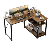 JUMMICO Scrivania Angolare a L 120x80 cm Design Moderno Marrone