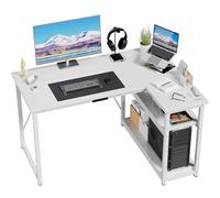 JUMMICO Scrivania Angolare a L 120x80 cm per Computer con Ripiani e Divisori - Compatta per Studio, Lavoro e Gaming, Ideale per Camera da Letto e Ufficio - Design Moderno e Salvaspazio