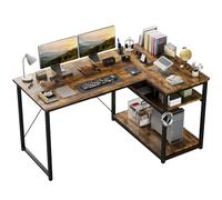 JUMMICO Scrivania Angolare a L 140x80 cm Design Moderno Marrone