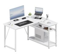 JUMMICO Scrivania Angolare Compatta a Forma L 100 x 80 cm Bianco