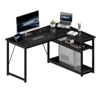JUMMICO Scrivania Angolare Compatta a Forma L 120 x 80 cm Nero