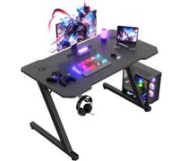 JUMMICO Scrivania Gaming 100 x 60 cm, Tavolo Gaming Ergonomica, Scrivania per Computer Postazione Gamer con Piano del Tavolo in Fibra di Carbonio Adatto Sia per i Giocatori Che per l'uso in Ufficio.