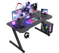 JUMMICO Scrivania Gaming 120 x 60 cm, Tavolo Gaming Ergonomica, Scrivania per Computer Postazione Gamer con Piano del Tavolo in Fibra di Carbonio Adatto Sia per i Giocatori Che per l'uso in Ufficio.