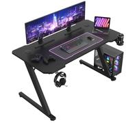 JUMMICO Scrivania Gaming 120 x 60 cm, Tavolo Gaming Ergonomica, Scrivania per Computer Postazione Gamer con Piano del Tavolo in Fibra di Carbonio Adatto Sia per i Giocatori Che per l'uso in Ufficio.
