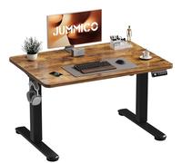 JUMMICO Scrivania regolabile in altezza 100×60 cm, telecomando a 4 tasti con funzione memoria, dotata di gancio, adatta per ufficio, studio e gaming, Marrone