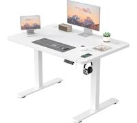 JUMMICO Scrivania Regolabile in Altezza con Caricatore USB, Scrivania Regolabile Elettrica 100 x 60 cm, Standing Desk
