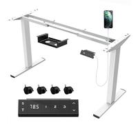 JUMMICO Scrivania regolabile in altezza con stazione di ricarica wireless