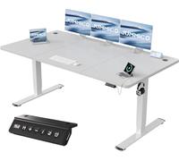JUMMICO Scrivania Regolabile in Altezza, Elettrica con Smart Panel da caricatore USB, Scrivania in Piedi con Funzioni di Memoria, Standing Desk 180 x 80 cm, Grigio