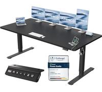 JUMMICO Scrivania Regolabile in Altezza, Elettrica con Smart Panel da caricatore USB, Scrivania in Piedi con Funzioni di Memoria, Standing Desk 200 x 80 cm, Nero