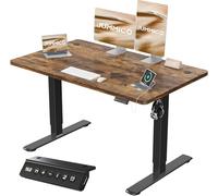 JUMMICO Scrivania Regolabile in Altezza, Elettrica con Smart Panel da caricatore USB, Scrivania in Piedi con Funzioni di Memoria, Standing Desk 120 x 60 cm, Marrone