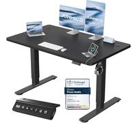 JUMMICO Scrivania Regolabile in Altezza, Elettrica con Smart Panel da caricatore USB, Scrivania in Piedi con Funzioni di Memoria, Standing Desk 120 x 60 cm, Nero