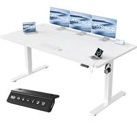 JUMMICO Scrivania Regolabile in Altezza, Elettrica con Smart Panel da caricatore USB, Scrivania in Piedi con Funzioni di Memoria, Standing Desk 180 x 80 cm, Bianco