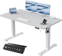 JUMMICO Scrivania Regolabile in Altezza, Elettrica con Smart Panel da caricatore USB, Scrivania in Piedi con Funzioni di Memoria, Standing Desk 140 x 60 cm, Grigio