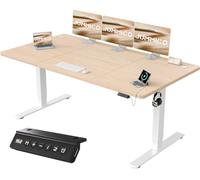 JUMMICO Scrivania Regolabile in Altezza, Scrivania Regolabile Elettrica con Smart Panel da caricatore USB, Scrivania in Piedi con Funzioni di Memoria, Standing Desk 180 x 80 cm, Beige
