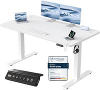 JUMMICO Scrivania Regolabile in Altezza, Scrivania Regolabile Elettrica con Smart Panel da caricatore USB, Scrivania in Piedi con Funzioni di Memoria, Standing Desk 140 x 60 cm, Bianco