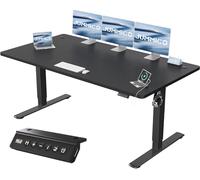 JUMMICO Scrivania Regolabile in Altezza, Scrivania Regolabile Elettrica con Smart Panel da caricatore USB, Scrivania in Piedi con Funzioni di Memoria, Standing Desk 180 x 80 cm, Nero