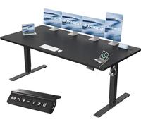 JUMMICO Scrivania Regolabile in Altezza, Scrivania Regolabile Elettrica con Smart Panel da caricatore USB, Scrivania in Piedi con Funzioni di Memoria, Standing Desk 200 x 80 cm, Nero