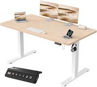 JUMMICO Scrivania Regolabile in Altezza, Scrivania Regolabile Elettrica con Smart Panel da caricatore USB, Scrivania in Piedi con Funzioni di Memoria, Standing Desk 140 x 60 cm, Beige