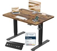 JUMMICO Scrivania Regolabile in Altezza, Scrivania Regolabile Elettrica con Smart Panel da caricatore USB, Scrivania in Piedi con Funzioni di Memoria, Standing Desk 100 x 60 cm, Marrone