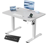 JUMMICO Scrivania Regolabile in Altezza, Scrivania Regolabile Elettrica con Smart Panel da caricatore USB, Scrivania in Piedi con Funzioni di Memoria, Standing Desk 100 x 60 cm, Grigio