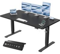 JUMMICO Scrivania Regolabile in Altezza, Scrivania Regolabile Elettrica con Smart Panel da caricatore USB, Scrivania in Piedi con Funzioni di Memoria, Standing Desk 160 x 70 cm, Nero