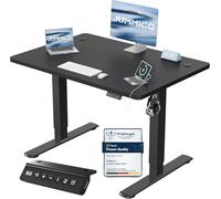JUMMICO Scrivania Regolabile in Altezza, Scrivania Regolabile Elettrica con Smart Panel da caricatore USB, Scrivania in Piedi con Funzioni di Memoria, Standing Desk 100 x 60 cm, Nero