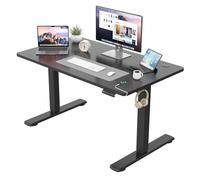 JUMMICO Scrivania regolabile in Altezza, Standing Desk, Piano Unico 15 mm, con 2 Memoria Altezza, Allarme Anti-Sedentarietà, Scrivania Ufficio Elettrica Regolabile, Scrivania Gaming, Nera