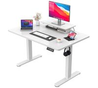 JUMMICO Scrivania regolabile in Altezza, Standing Desk, Scrivania da Ufficio Elettrica Regolabile con funzione di memoria, 120 x 60 cm Bianca