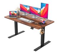 JUMMICO Scrivania regolabile in Altezza, Standing Desk, Scrivania da Ufficio Elettrica Regolabile con funzione di memoria, 140 x 60 cm Marrone