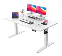 JUMMICO Scrivania regolabile in Altezza, Standing Desk, Scrivania da Ufficio Elettrica Regolabile con funzione di memoria, 160 x 70 cm Bianca