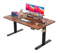 JUMMICO Scrivania regolabile in Altezza, Standing Desk, Scrivania da Ufficio Elettrica Regolabile con funzione di memoria, 160 x 70 cm Marrone