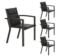 JUMMICO Sedia da Esterno - Struttura in Alluminio Robusta, Cuscino in Texlin Imbottito e Comodo, Impilabile e Riponibile sotto il Tavolo - Portata Max 160kg - Per Giardino, Cortile, Balcone