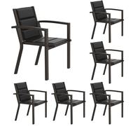 JUMMICO Sedia da Esterno - Struttura in Alluminio Robusta, Cuscino in Texlin Imbottito e Comodo, Impilabile e Riponibile sotto il Tavolo - Portata Max 160kg - Per Giardino, Cortile, Balcone