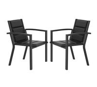 JUMMICO Sedia da Esterno - Struttura in Alluminio Robusta, Cuscino in Texlin Imbottito e Comodo, Impilabile e Riponibile sotto il Tavolo - Portata Max 160kg - Per Giardino, Cortile, Balcone