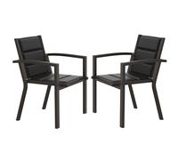 JUMMICO Sedia da Esterno - Struttura in Alluminio Robusta, Cuscino in Texlin Imbottito e Comodo, Impilabile e Riponibile sotto il Tavolo - Portata Max 160kg - Per Giardino, Cortile, Balcone